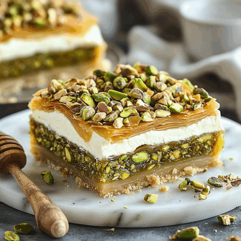 Honey Pistachio Baklava Cheesecake