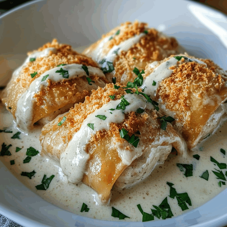 Chicken Pillows with Creamy Parmesan Sauce