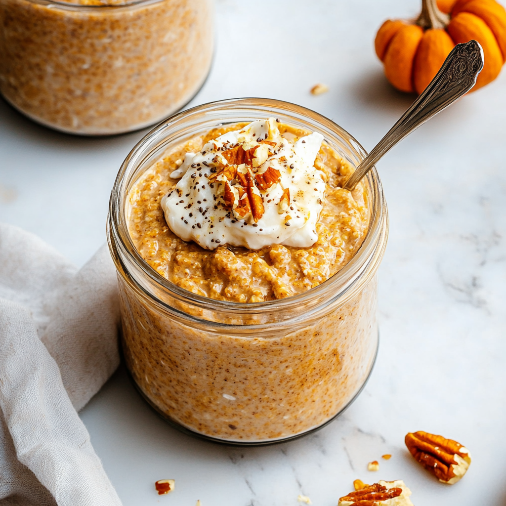 High Protein Pumpkin Overnight Oats