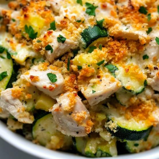 Quick Rotisserie Chicken Zucchini Casserole
