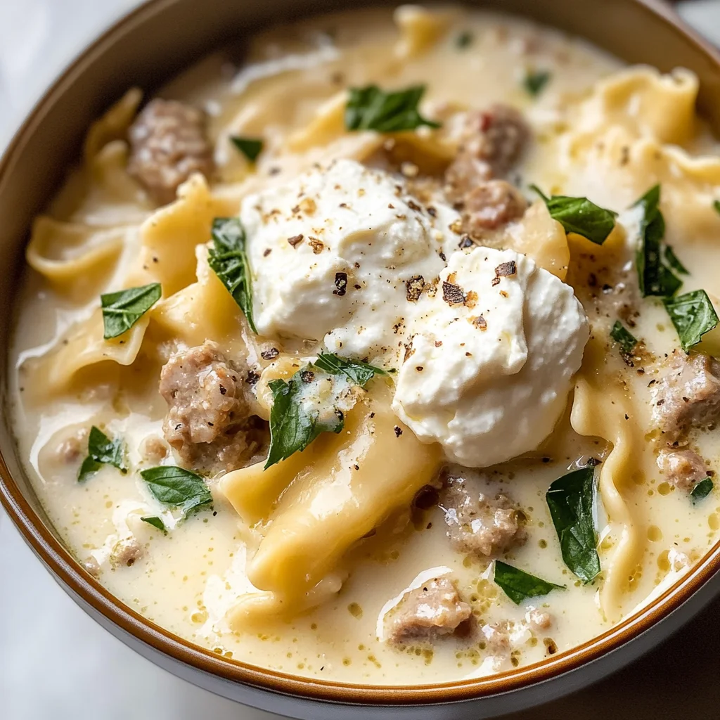 Alfredo Lasagna Soup