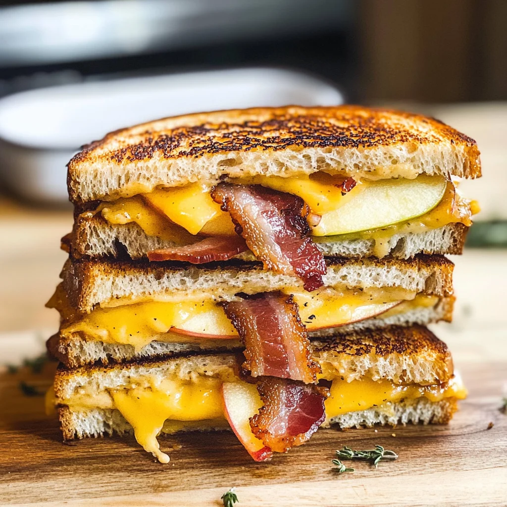 Apple Bacon and Cheddar Grilled Cheese