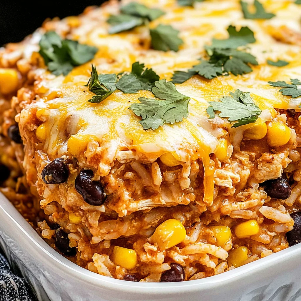 Chicken Enchilada Rice Casserole