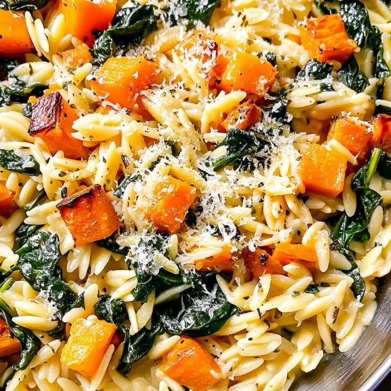 Creamy Orzo with Roasted Butternut Squash and Spinach
