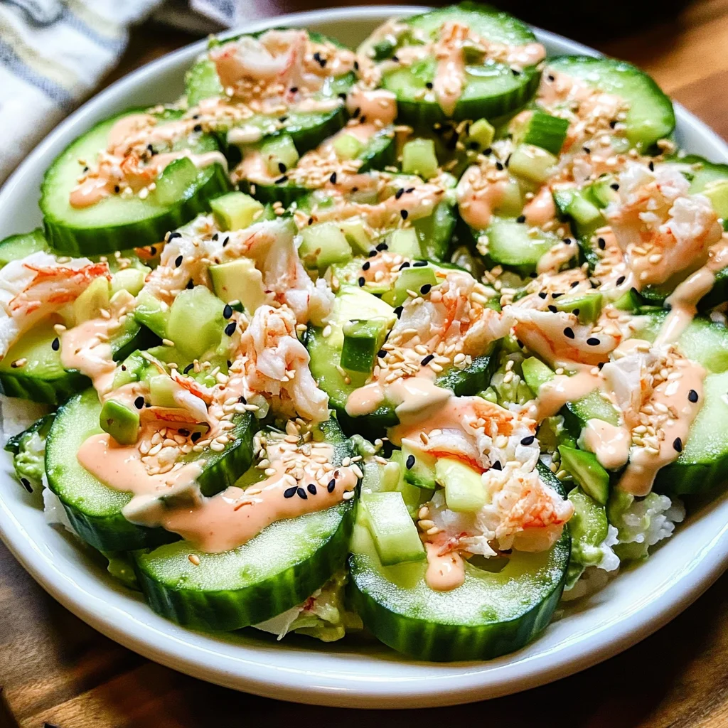 Easy California Roll Cucumber Salad