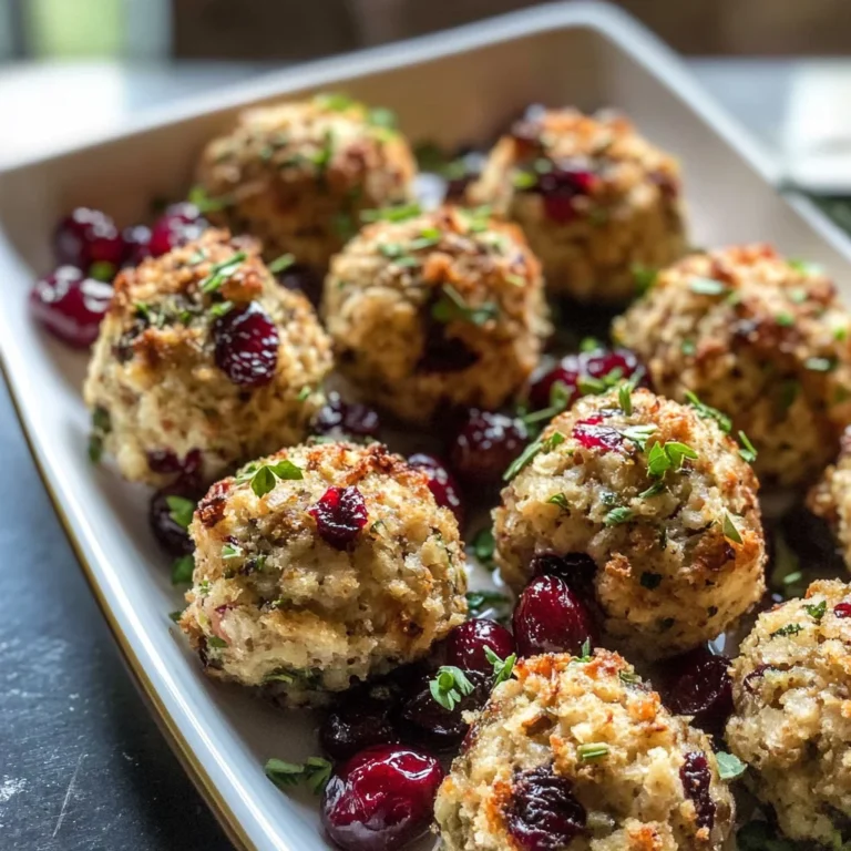 Festive Cranberry Turkey Stuffing Balls