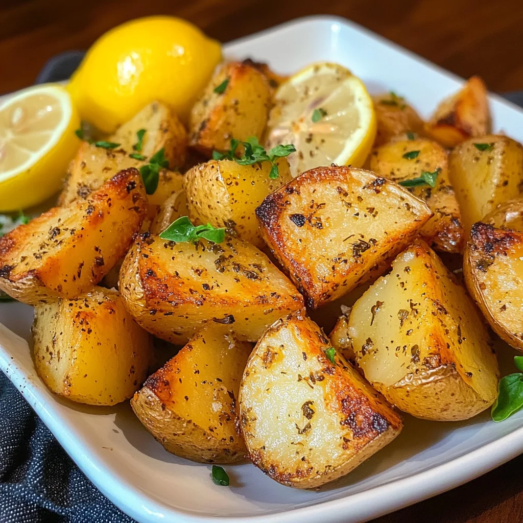 Greek Lemon Garlic Roasted Potatoes