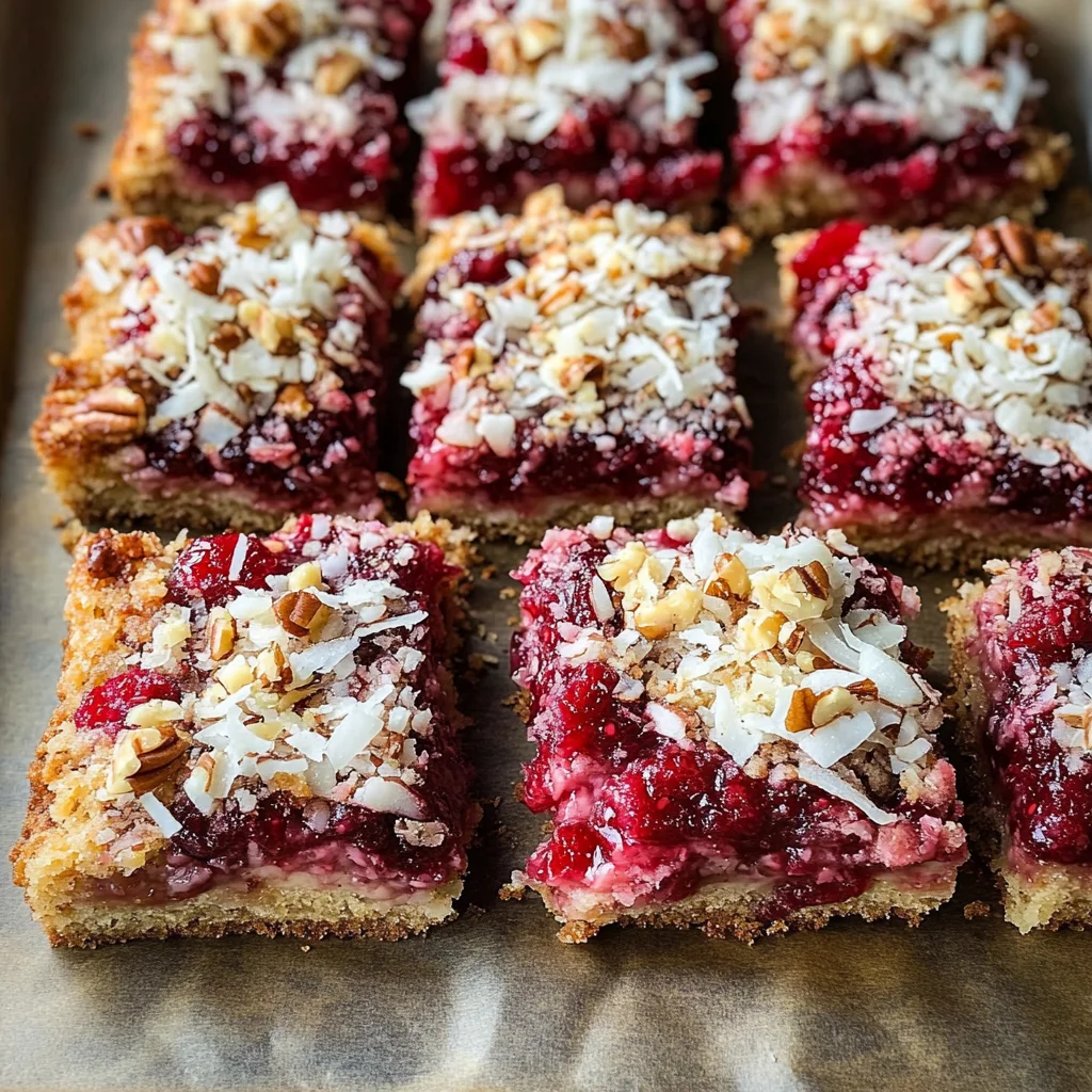 Raspberry Coconut Magic Bars