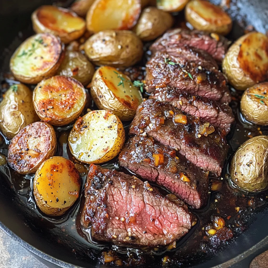 Sweet & Savory Honey Beef with Roasted Potatoes