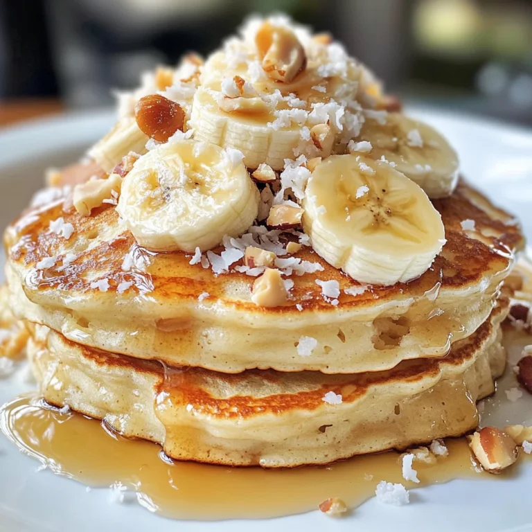 Toasted Coconut Macadamia Pancakes with Coconut Syrup
