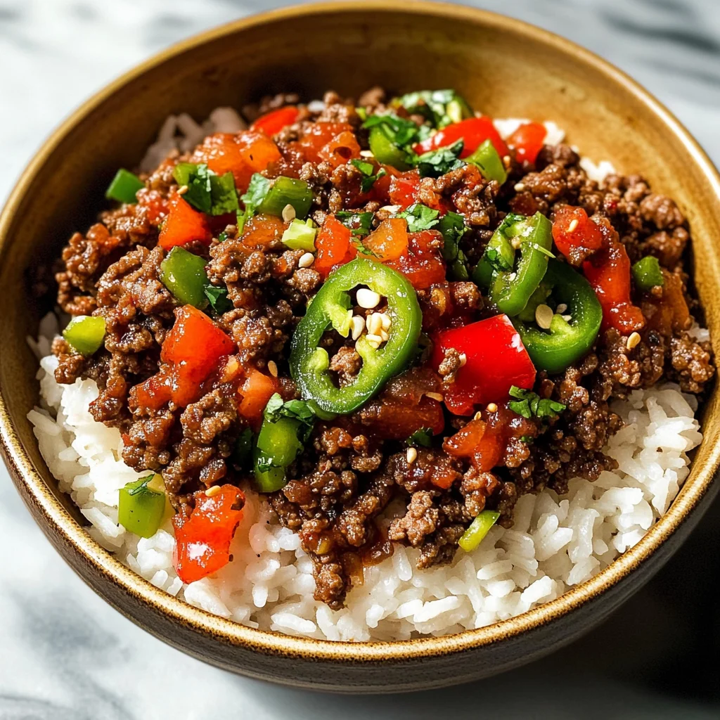 Beef and Pepper Rice Bowls