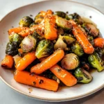 Crispy Maple Glazed Carrots and Brussel Sprouts