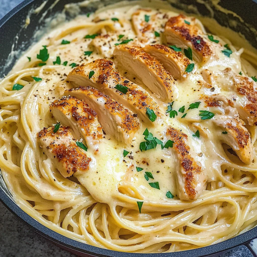 Easy Creamy Cajun Chicken Spaghetti with Garlic Mozzarella Sauce