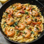 One Pan Parmesan Orzo with Shrimp