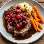 Slow-Braised Beef Roast with Cranberry Balsamic Glaze