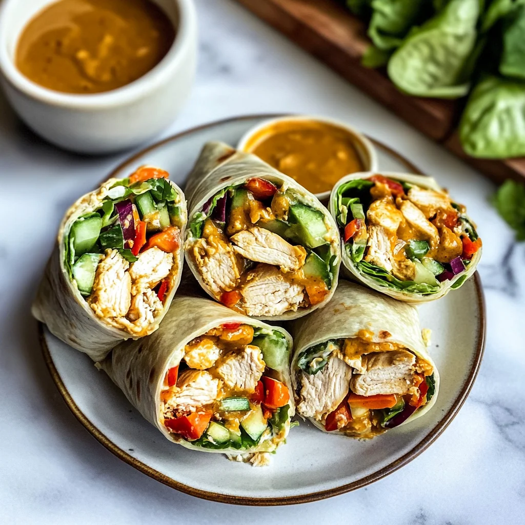Thai Peanut Chicken Wraps