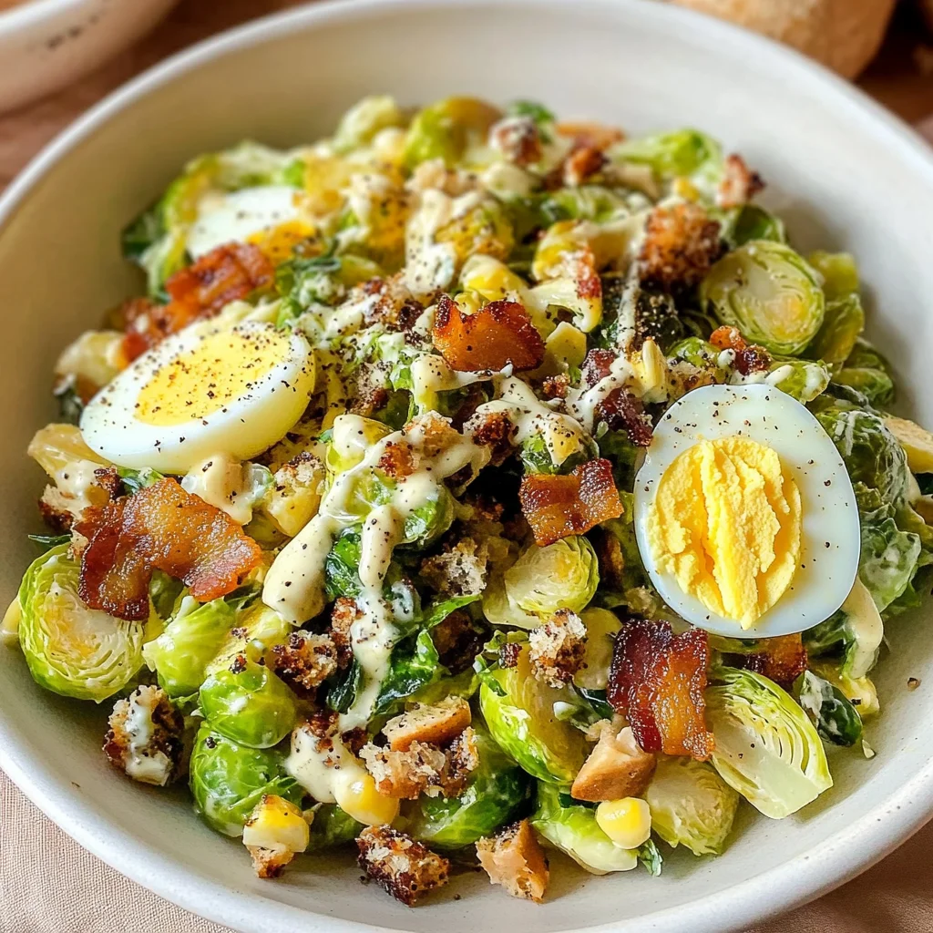 Warm Brussels Sprouts Caesar Salad