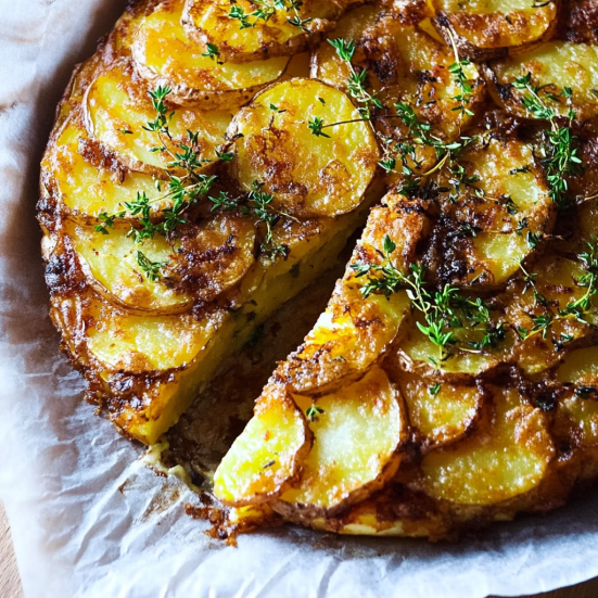 Crispy Balsamic-Thyme Potato Torte