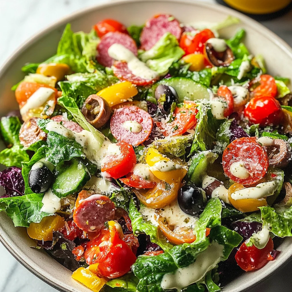 Loaded Italian Salad with a Copycat Olive Garden Italian Salad Dressing